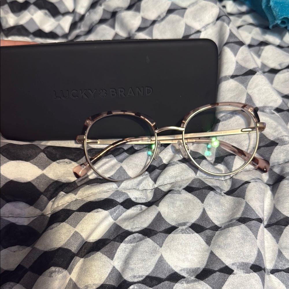 Lucky Brand Pink Tortoise Shell Round Glasses